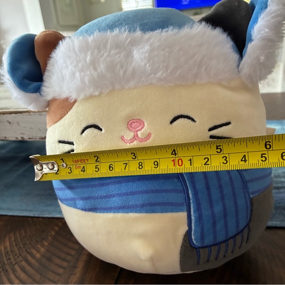 Squishmallow Cam the Cat with Blue Scarf and Hat - Picture 5 of 5